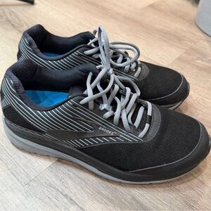 Brooks Size 9 Men's Addiction Walk Black and Gray Athletic Orthopedic Shoes